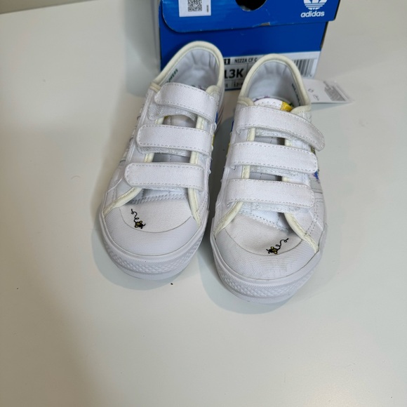 adidas Originals Nizza "Ftwr White/Yellow/Off White" Girls' Shoe size 13k - Picture 10 of 12